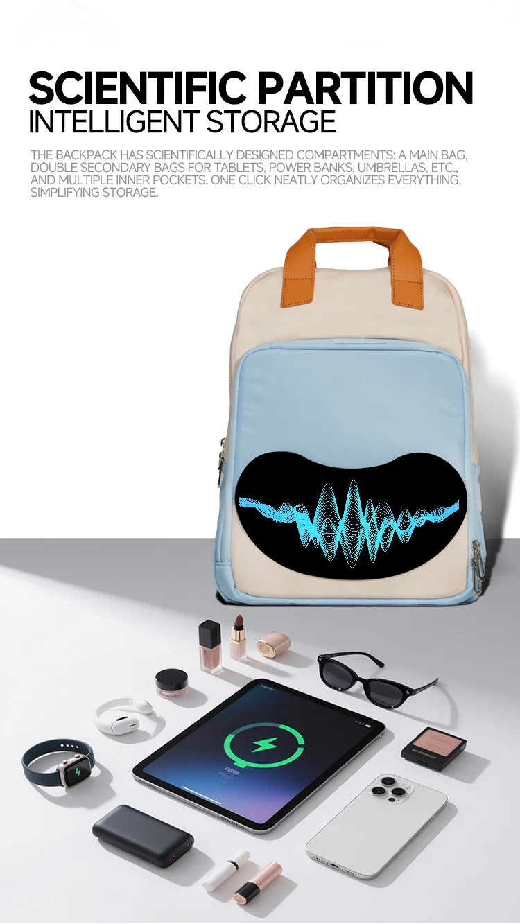 LED Display backpack woman multimedia backpack Travel Bags DIY Smart backpack Sc