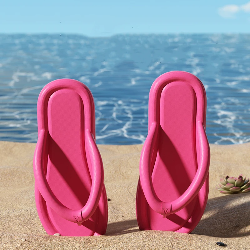 Summer Candy Colors Flip Flops Beach Soft Bottom Flat Slippers for Women Men Outdoor Lightweight Non Slip Flat Slide Sandals