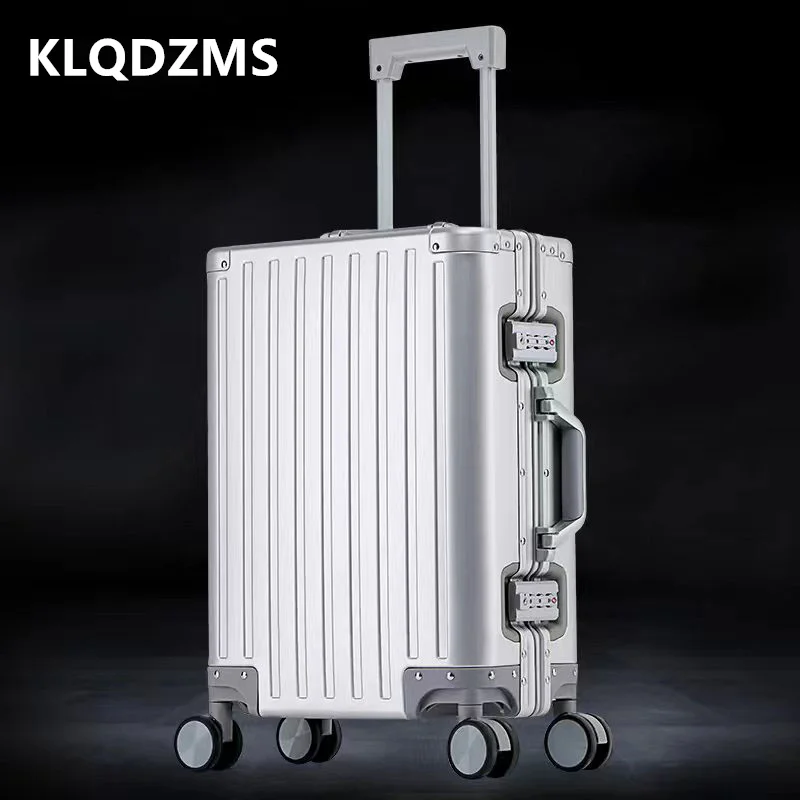 

KLQDZMS 20"24"26"28"Inch Luggage All Aluminum Magnesium Alloy Boarding Box Large Capacity Business Trolley Case Rolling Suitcase