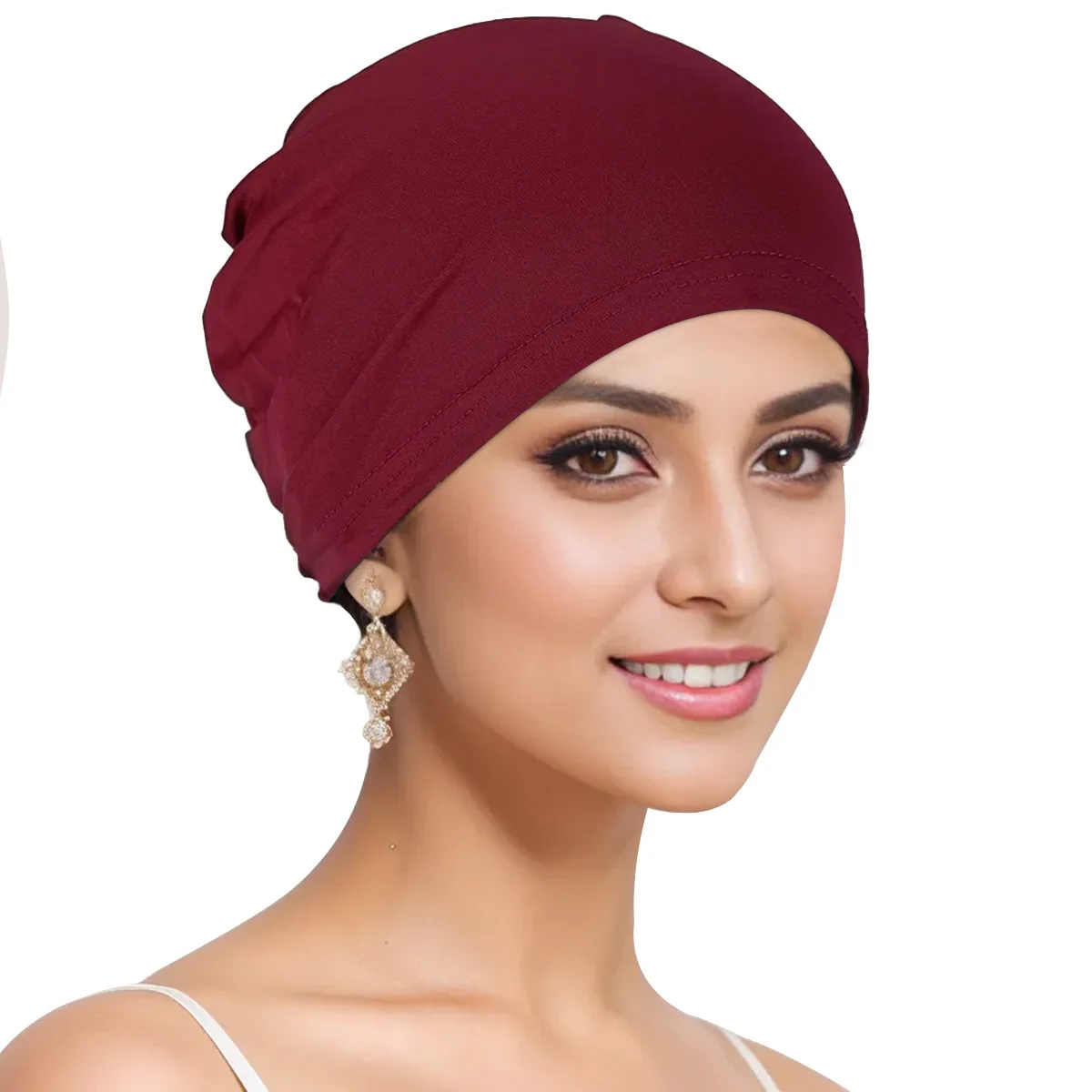 Muslim Hijab Caps New Premium Fashion Closed Hijab Underscarf Musliman Turban Women's Head Hood Elastic Bonnet Cap 4