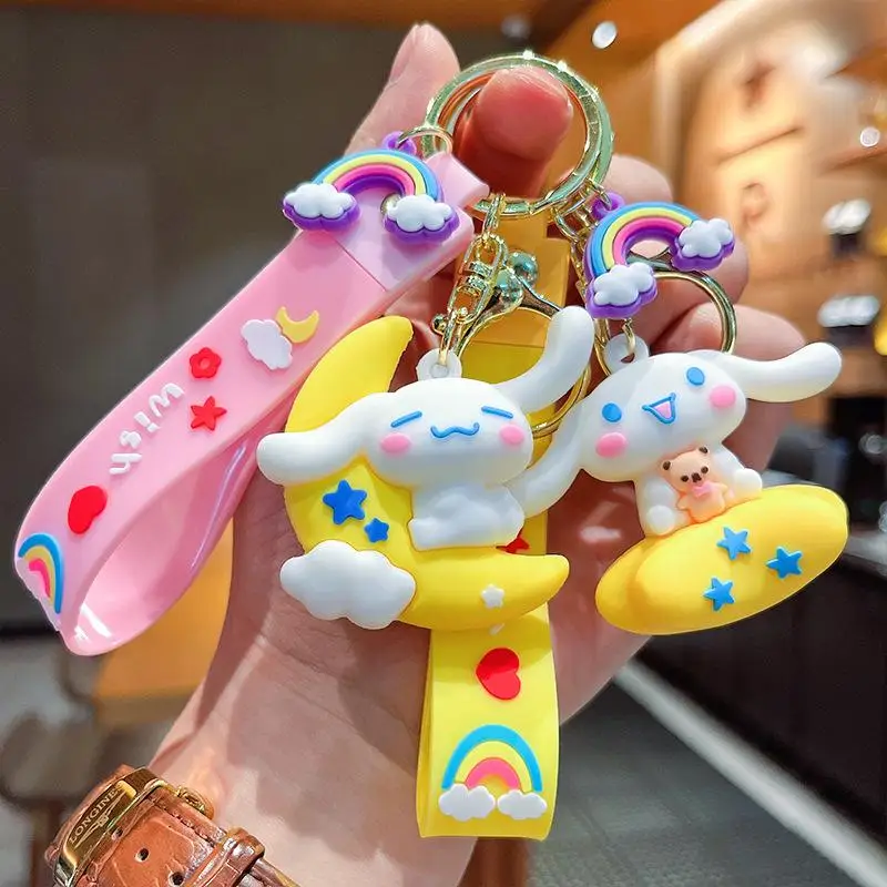 

Anime Sanrio Keychain Kawaii Cinnamoroll Key Chain Star Series Cartoon Car Keyring Women Bag Pendant Accessories for Kid Gift