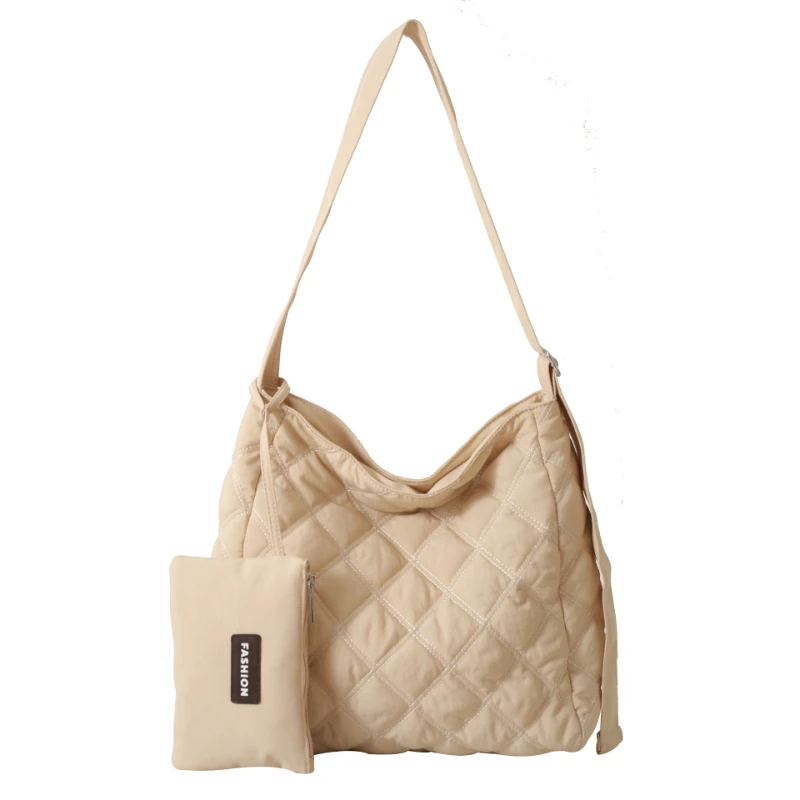 Composite Bag New Casual Shoulder Bag Korean Style Thread Diamond Lattice Crossbody Purses and Handbags Commute Casual All-match