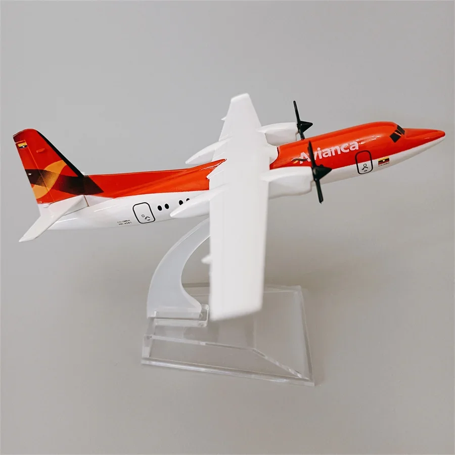 

16cm Air Red Colombia Avianca Fokker F-50 FOK F50 Airlines Plane Model Alloy Metal Diecast Model Airplane Propeller Aircraft