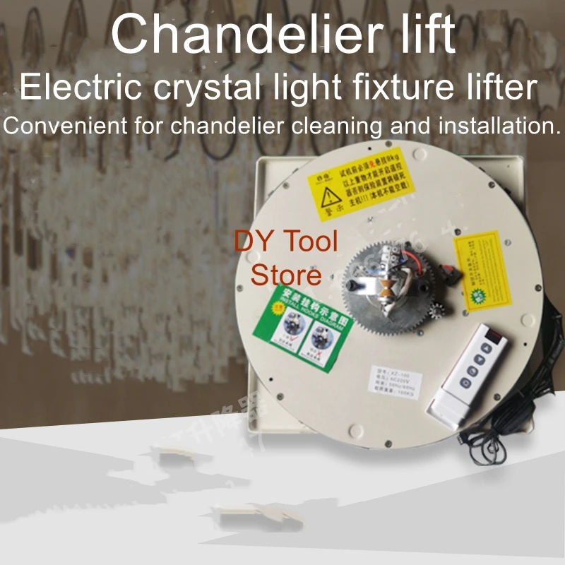 XJ100 chandelier lifter living room crystal lamps and lanterns lift electric remote control automatic bright installation