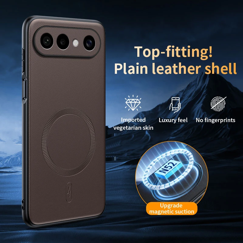 Luxury Magnetic Silicone PU Leather Shockproof Phone Case with MagSafe Compatibility