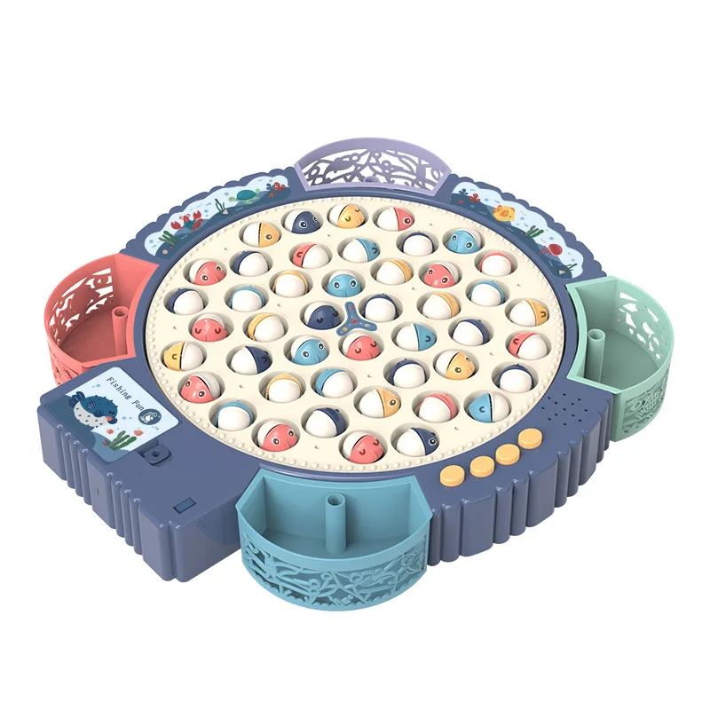Fishing Toys For Children Boys Girls Magnetic Fish Game Electric Musical Rotating Board Play Outdoor Sports Educational Toys Kid 6