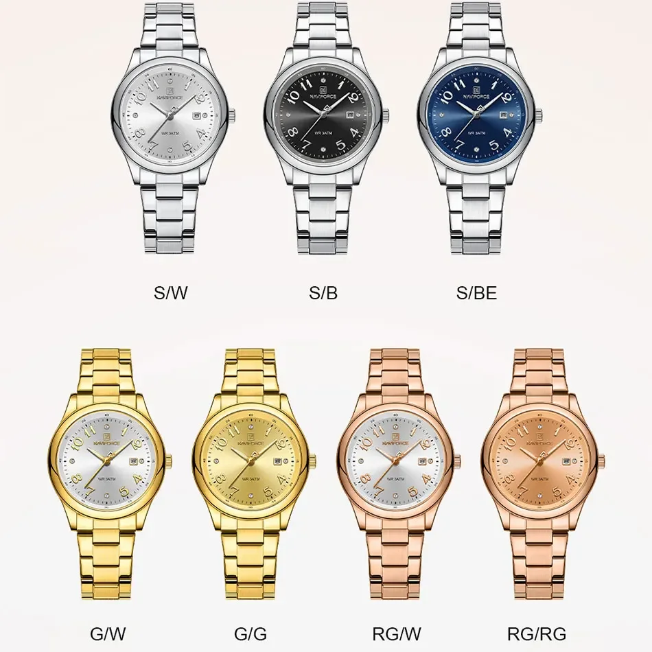 NAVIFORCE Women Watch Fashion Diamond Waterproof Stainless Steel Ladies Watches Original Quartz Wristwatch Gifts Woman reloj 6