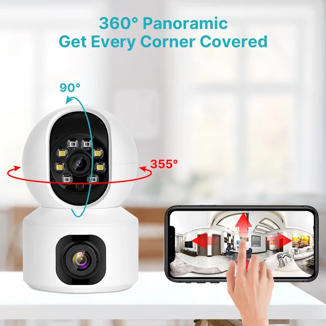 2K 4MP Dual Lens PTZ Smart WiFi Surveillance Camera Night Vision AI Auto Tracking Baby Monitor Wireless Surveillance IP Camera - Image 2