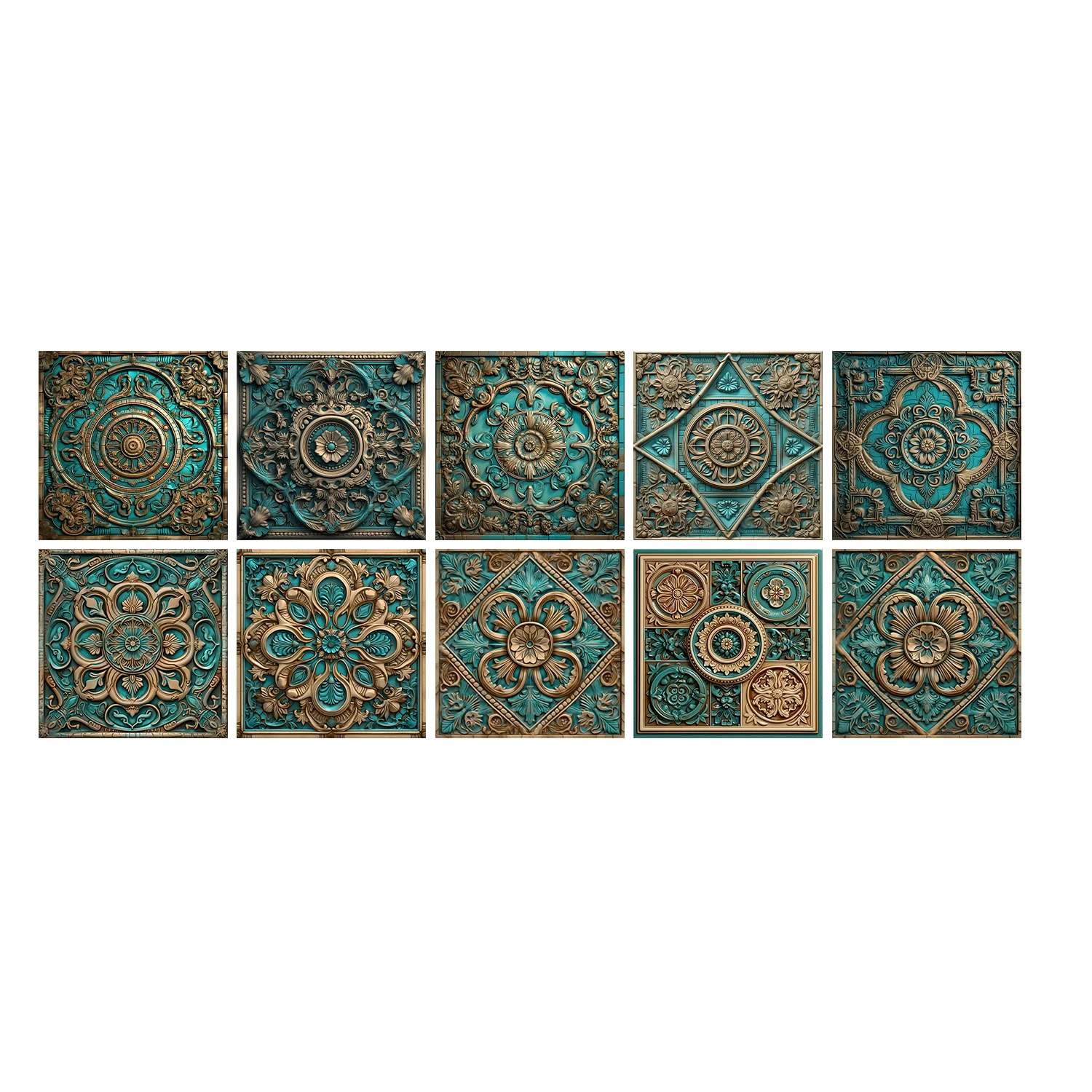 thumbnail image 1 of Azulejos de vinilo de estilo marroquí con película dura de cristal, adhesivos impermeables a prueba de humedad, papel tapiz para cocina y dormitorio, 10 unidades, 1 of 5