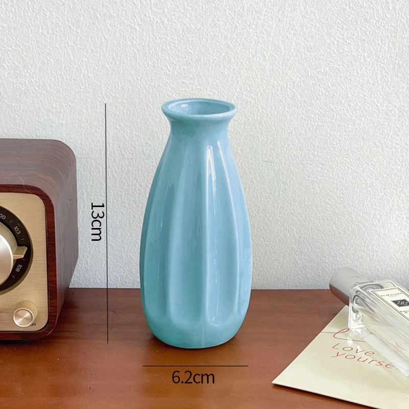 Modern Candy Color Ceramic Bud Vase for Pampas Grass and Flowers - Home Decor Accent