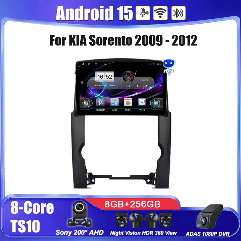 thumbnail image 2 of SIXWIN 8 Core Qualcomm Android Car Stereo For KIA Sorento 2009-2013 10.1 Inch Touch Screen With CarPlay Android Auto 4G 64G Bluetooth Cooling Fan Weather Forecast UI Design Intelligent Voice 2 of 9