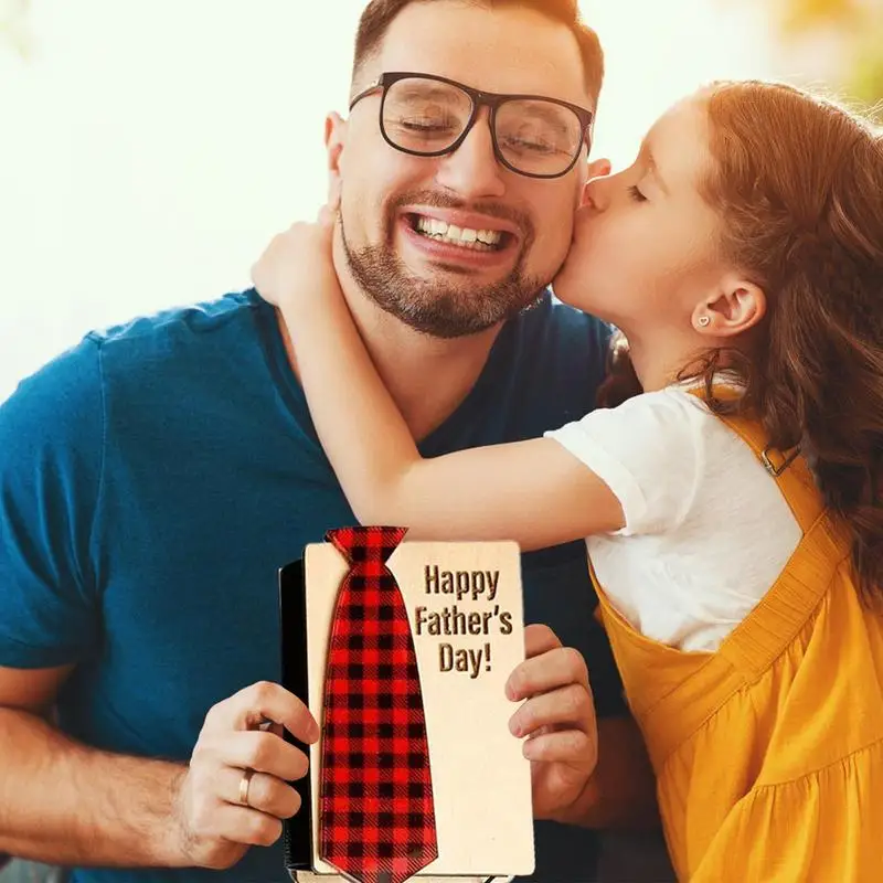 멀티 카드 케이스 정리함 나무 아버지날 카드 상자, 나무 아버지날 카드 상자, 아빠용 나무 아버지날 카드 거치대