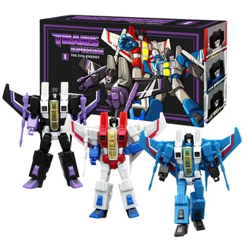 3 pz/scatola trasformazione robot giocattolo G1 cartoon Flight team Starscream Skywarp Thundercracker figura modello aereo su piccola scala