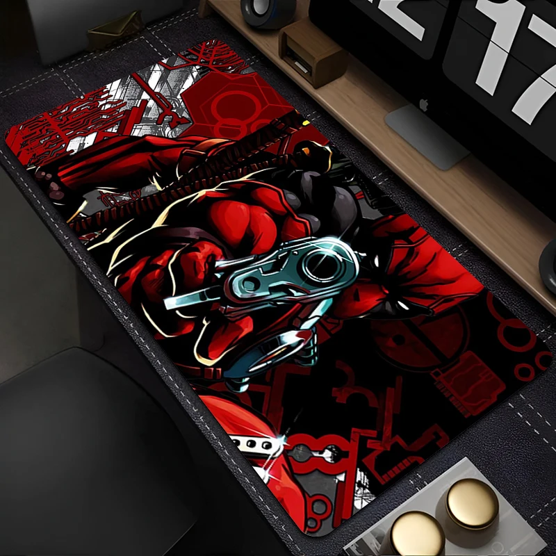 Marvel Deadpool Anime Mouse Pad Office pc Gamer Cabinet Tapete de Rato Teclado Portátil Tapete de Mesa Estendido 900x400 - Imagem 2