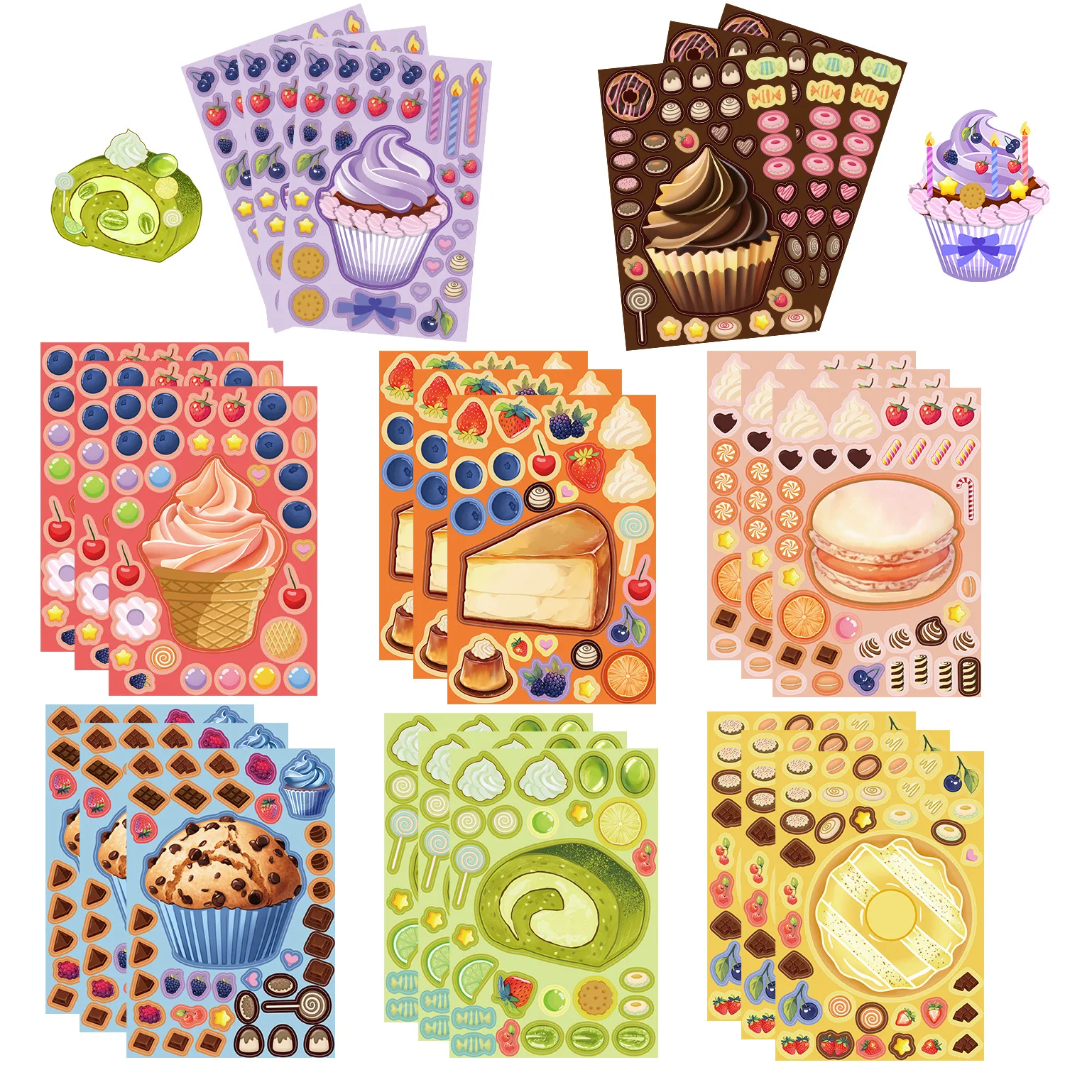 

8Pcs Dessert Ice Cream Food Sticker Waterproof Decoraction Doodle Stationery Skateboard Notebook Aesthetic PVC