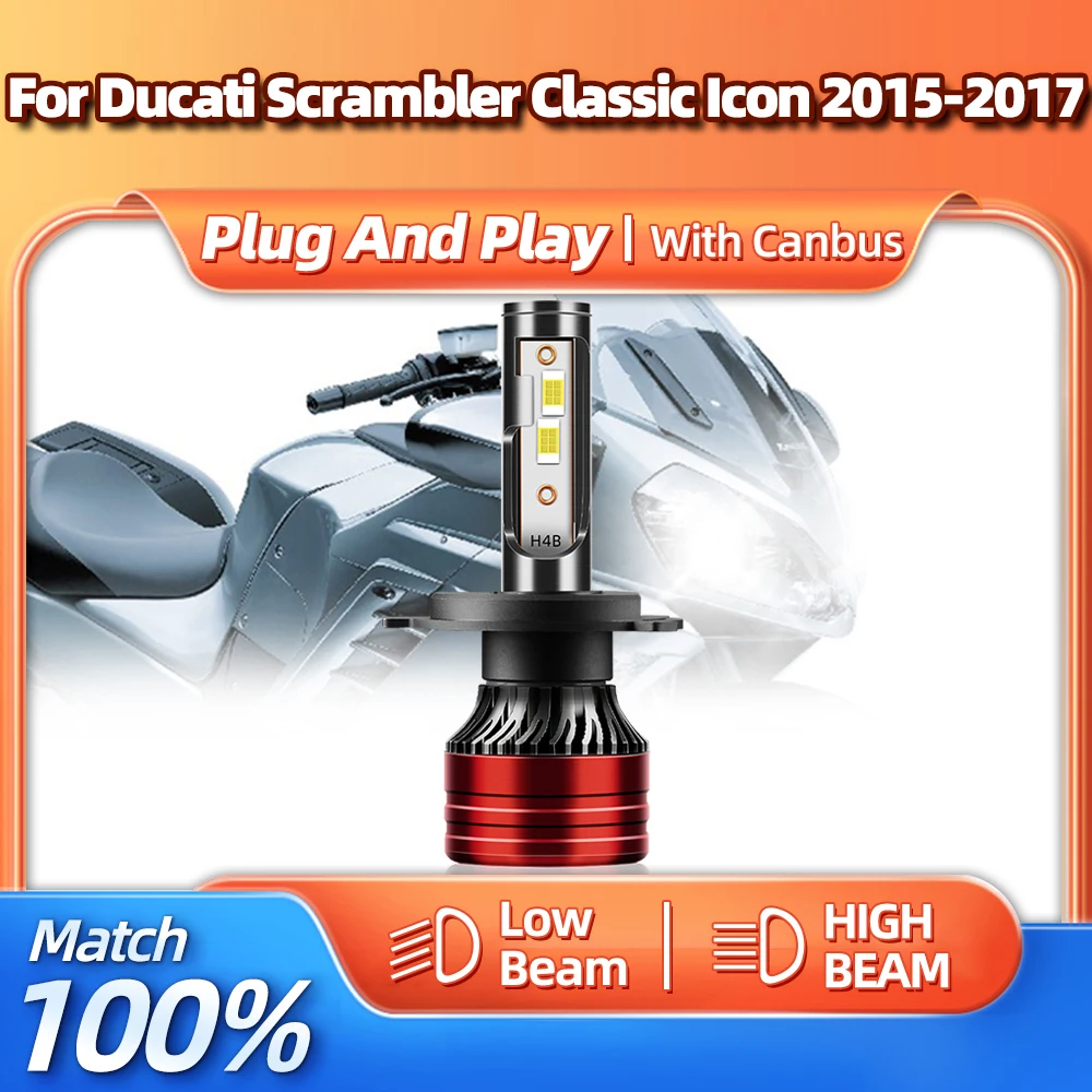 

Motorcycle Headlight Bulb 12V 6000K Moto Headlamp 20000LM Motorbike Light For Ducati Scrambler Classic Icon 2015 2016 2017