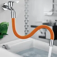 Adjustable Water Tap Universal 360° Rotatable Free Bending Faucet Extender Silicone Flexible Hose Water Pipe Tube for Wash Basin 1
