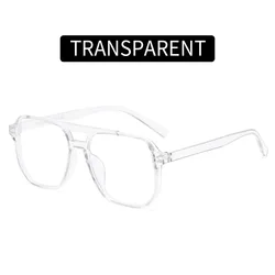 Unisex Transparent Square Blue Light Blocking Glasses (Clear)