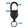 Heavy Duty Retractable Tether Pull Badges ID Holder 23.6in Cord Carabiner Keychain Buckle Key Holder Hold Multiple Tools Outdoor 6