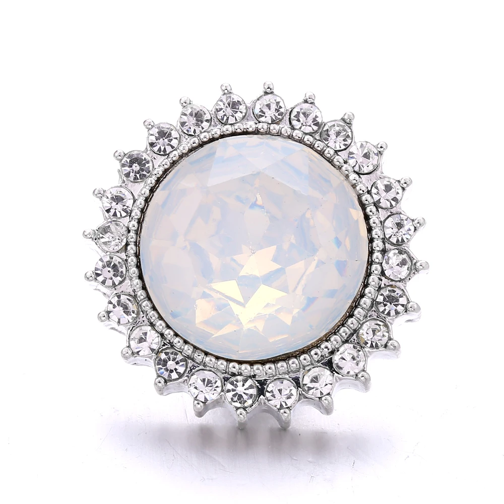 20pcs Snap Button Jewelry Charms  Metal Rhinestone  Flower 18mm Snap Buttons Fit DIY Snap Bracelet