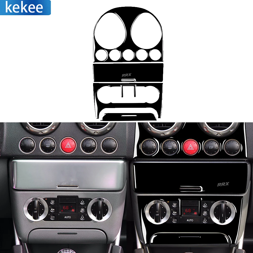 

For Audi TT 8N 2001-2006 6 Pcs Piano Black Central Control Panel Set Car Interior Decoration Accessories Sticker