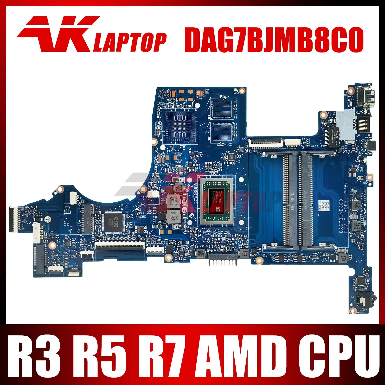 

G7BJ DAG7BJMB8C0 Mainboard for HP Pavillion 15-CW TPN-Q210 Laptop Motherboard L46709-001 L46709-601 R3 R5 R7 AMD CPU DDR4