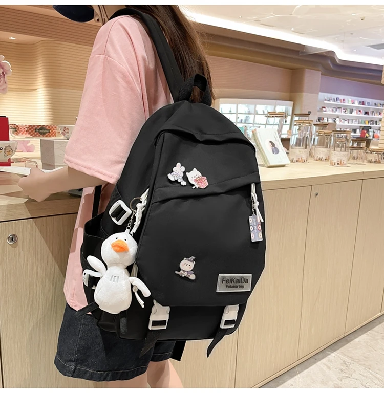 Backpack Female college students Korean harajuku Ulzzang simple backpack INS new high school junior high school backpack