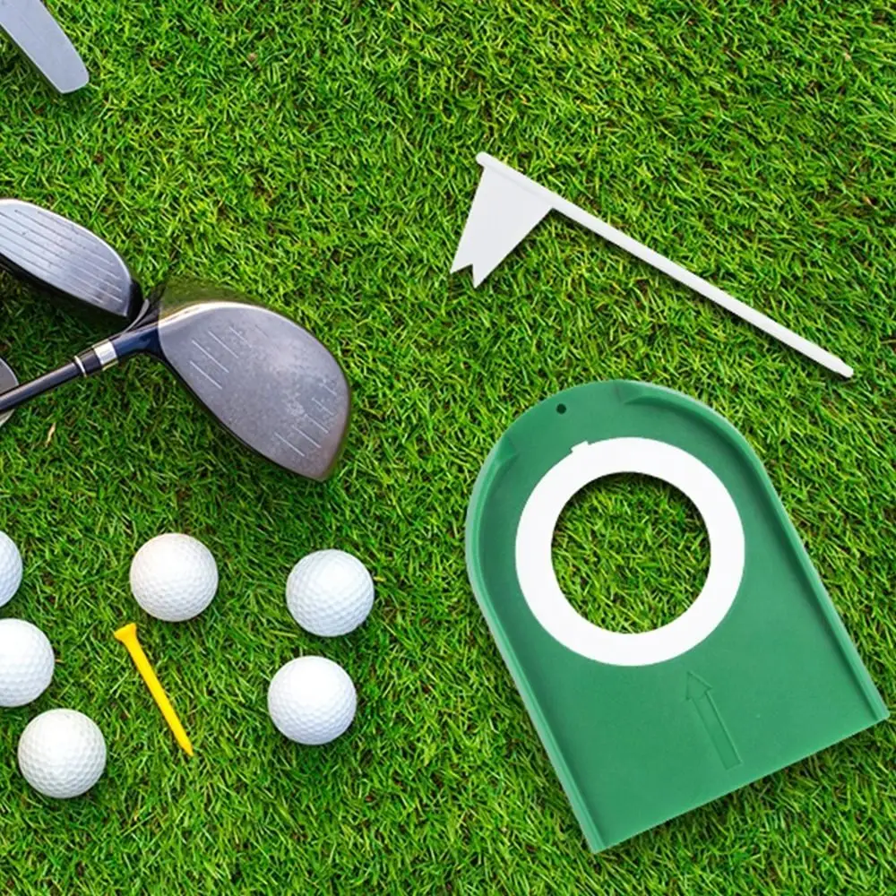 Putting Cup Golf Putting Disc with Hole Flag Golf Training Golf Putting Hole Cup Removable Plastics Golf Putting Regulation Cup