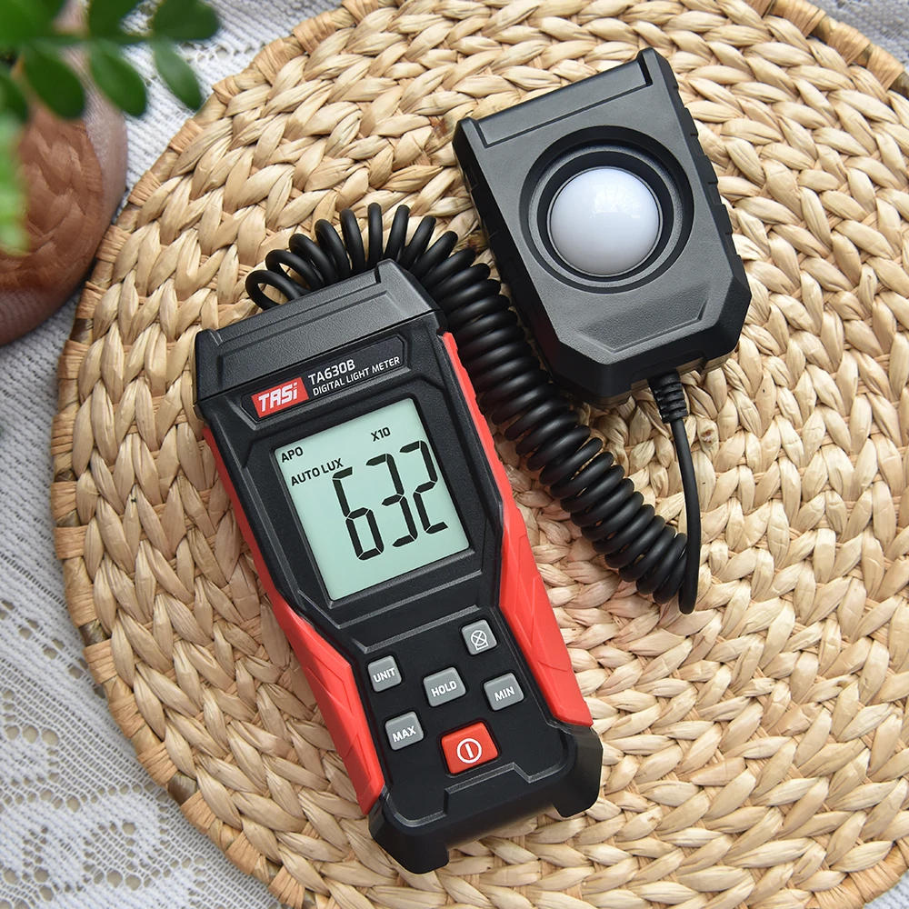 TASI Digital Light Meter Illuminance Lux Meter Record LCD Display 0~200000 Measurement Range Flexible Sensor Light Tester digital light meter