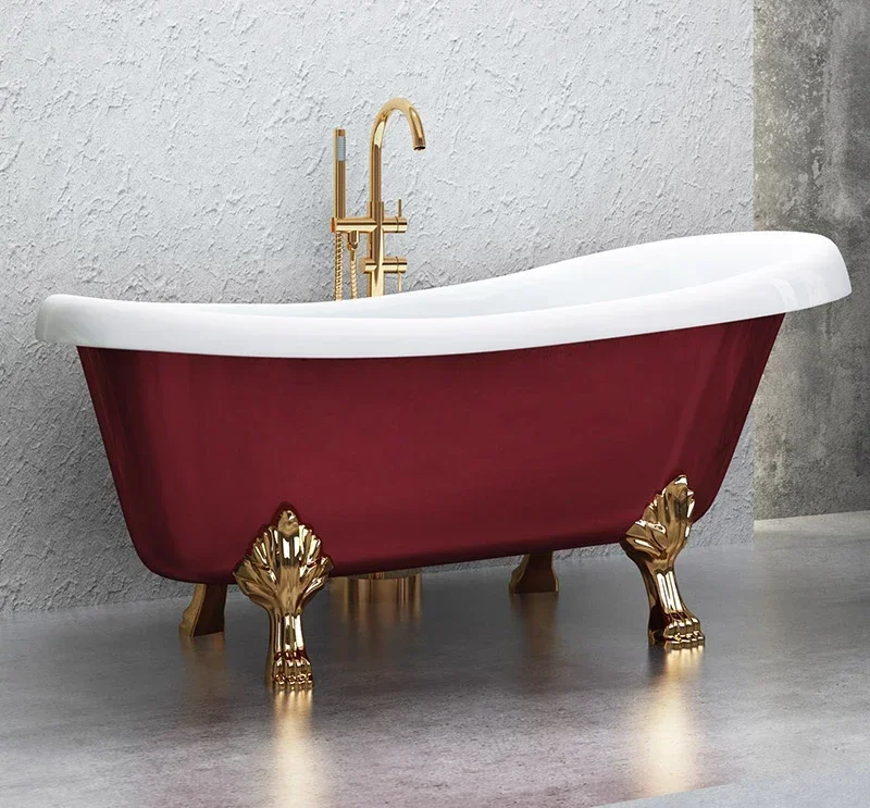 Independent retro concubine bathtub home acrylic mini Internet celebrity small bathtub small apartment hotel bath non-cast iron