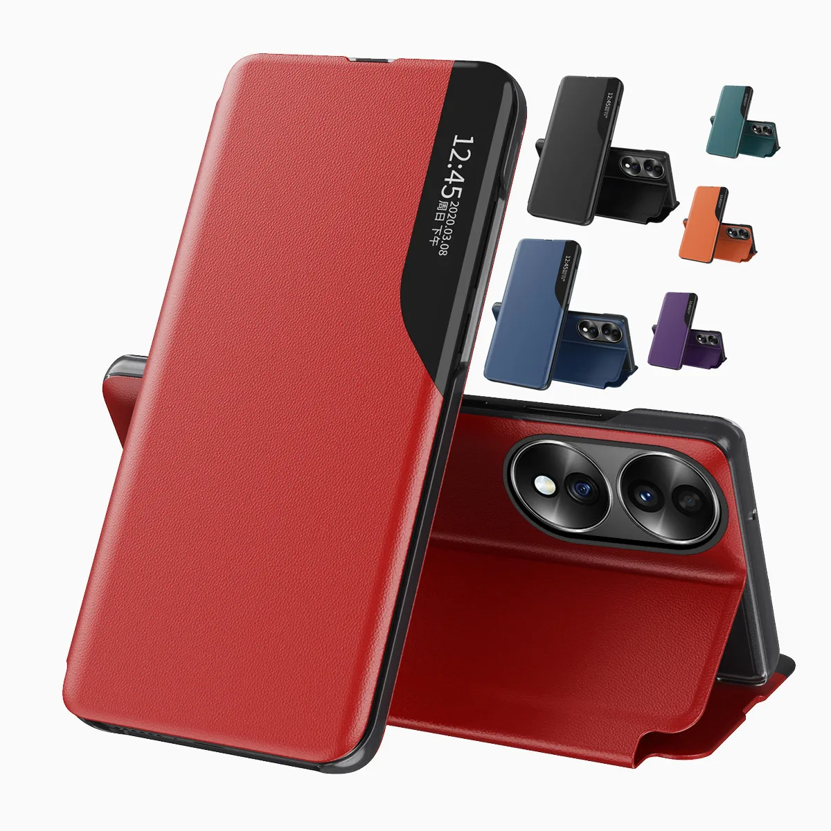 Enhanced Smart View Flip Phone Case - Stylish and Protective Book Cover s Coque Capa