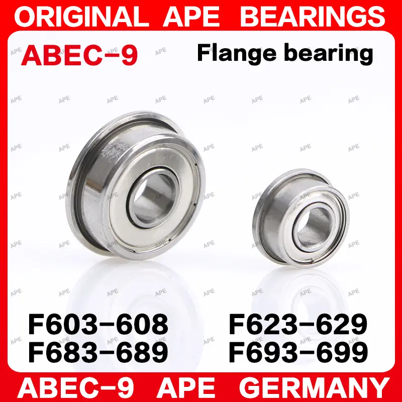 5/10pcs ABEC-9 Flange Bearing F683 F608 F684 F685 F686 F688 F693 F694 F695 F696 F698 F604 F605 F606 F607 F624 F625 ZZ Bearings image 5