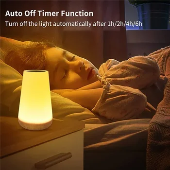 13 Color Changing Night Light RGB Remote Control Touch Dimmable Lamp Portable Table Bedside Lamps USB Rechargeable Night Lamp 5