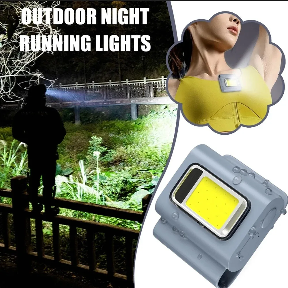 LED Outdoor Safety Running Light USB Rechargeable Silicone Clip Mode Walking Lamp Night Portable Magnetic Emergency Light