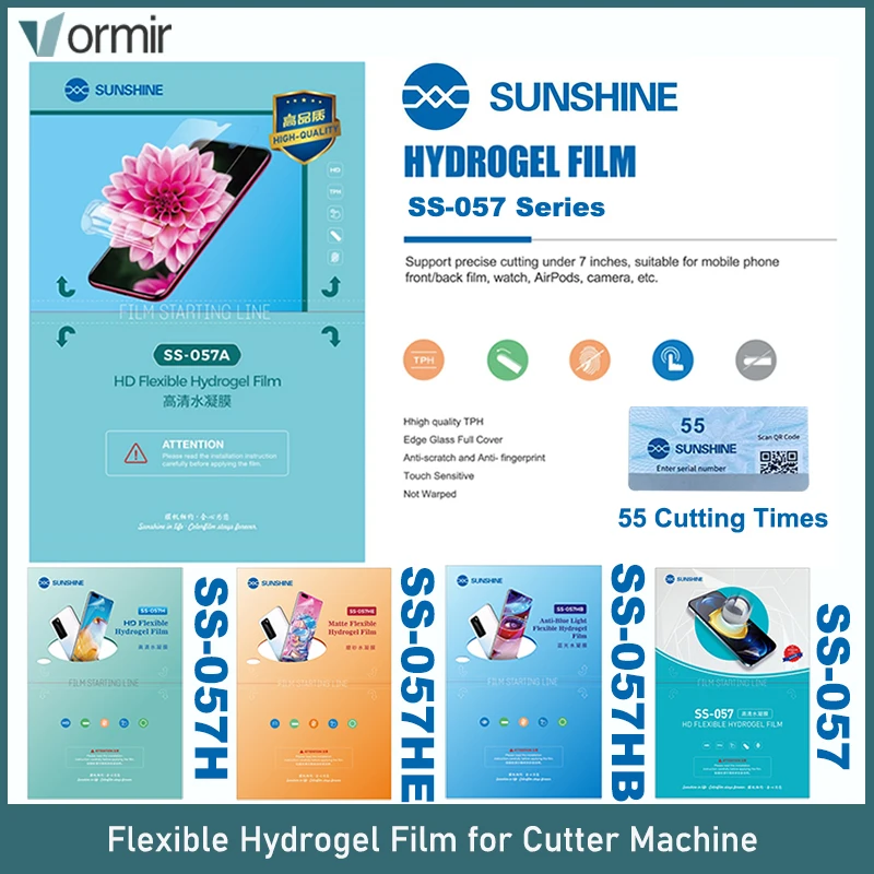 50pcs Sunshine SS-890C Flexible Hydrogel Film SS-057 SS-057A SS-057R Film Cutting Machine Mobile Phone Screen Protective Film