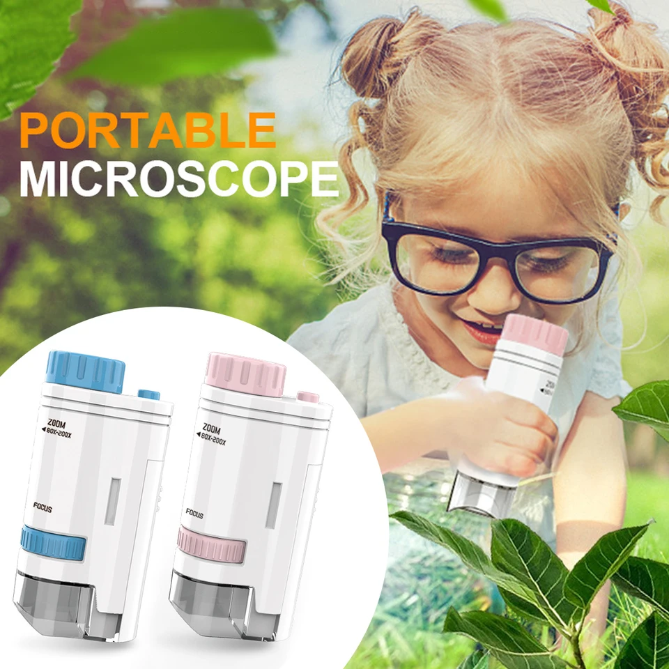 200x Zoom Kids Portable Microscope Pocket Handheld Mini Microscope With LED Light High - View #9