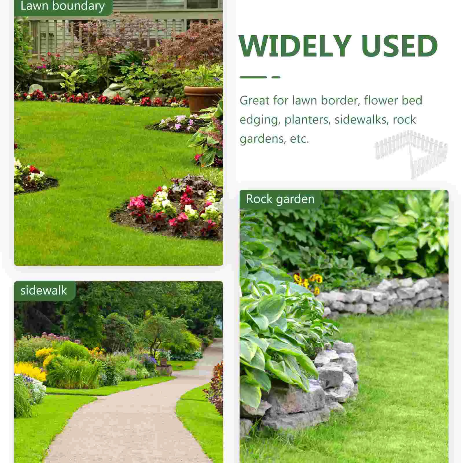 Garden Fence Garden Fence Edging Border Lawn White Decorative Picket Plastic Outdoor Barrier Flower Pet Fences Yard Panels Path Edgings