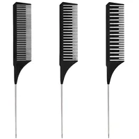 Large and Small Toothed Steel Needle-point Tail Comb Trendy Comb PC Tip-tail Hair Highlighting Comb for Stylist 1