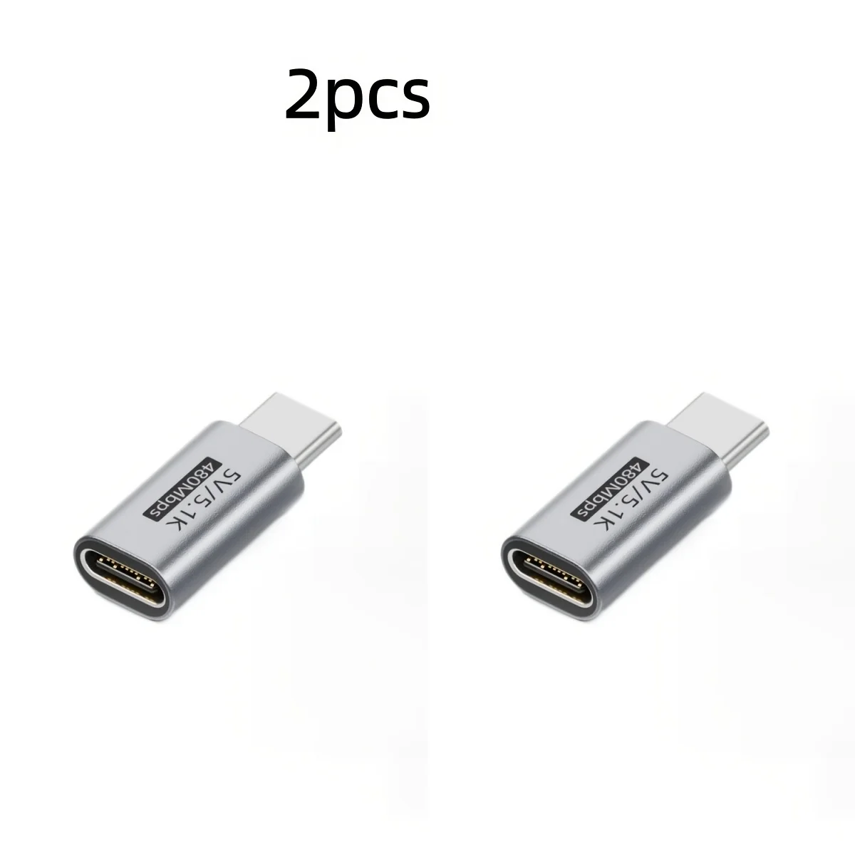 1/2PCS USB 타입 C 연장 어댑터 USB-C 암-USB-C 수, 충전 및 데이터 전송 케이블, USB-C 암-수 케이블
