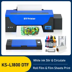 DTF Printer A3 L1800 DTF Transfer Printer T-shirt Printing Machine with DTF Roll Holder For Roll Film Print A3 L1800 DTF Printer