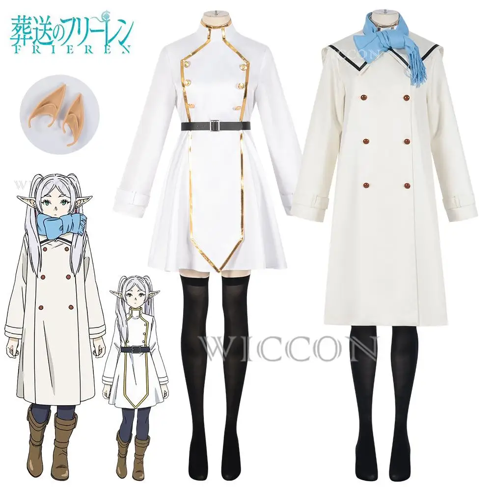 

Anime Frieren Beyond Journey's End Frieren Cosplay Costume Winter Trench Scarf Dress Wig Suit Party Outfit for Women Clothing