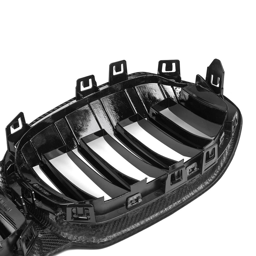 BMW 1 시리즈 F40 해치백 2021-IN 자동차 교체 부품용 프론트 키드니 범퍼 그릴 리얼 드라이 카본 파이버 후드 그릴