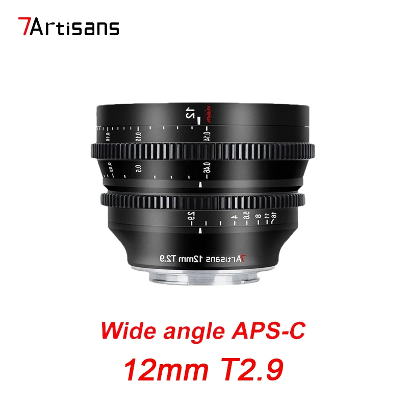7 Artigiani 12Mm T2.9 Obiettivo Grandangolare Aps-C Prime Per Sony E Micro 4/3 Fuji Fx Canon Rf Nikon Z Laica Sigma L
