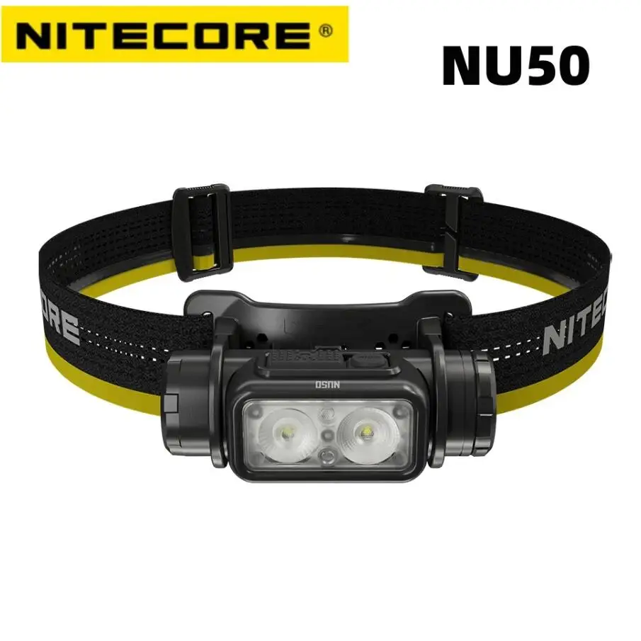 NITECORE NU50 Headlamp Lightweight USBC Rechargeable White Red Light Headlight Lantern Builtin