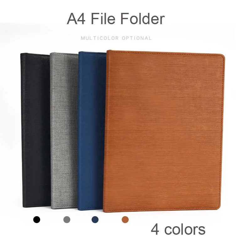 A4 PU 가죽 파일 Padfolio 폴더 클립보드 문서 정리함, 종이 필링, 비즈니스 회의 문서 폴더, 사무용품