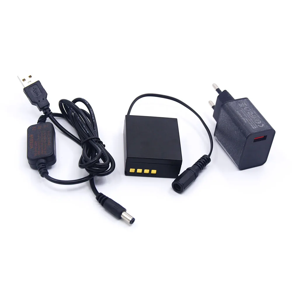 Blh-1 Batteria Fittizia Blh1 Dc Accoppiatore + Qc3.0 Caricatore Usb Cavo Adattatore Power Bank Per Fotocamera Olympus Em1 Mark Ii Em1-2 Em1 Mark 2