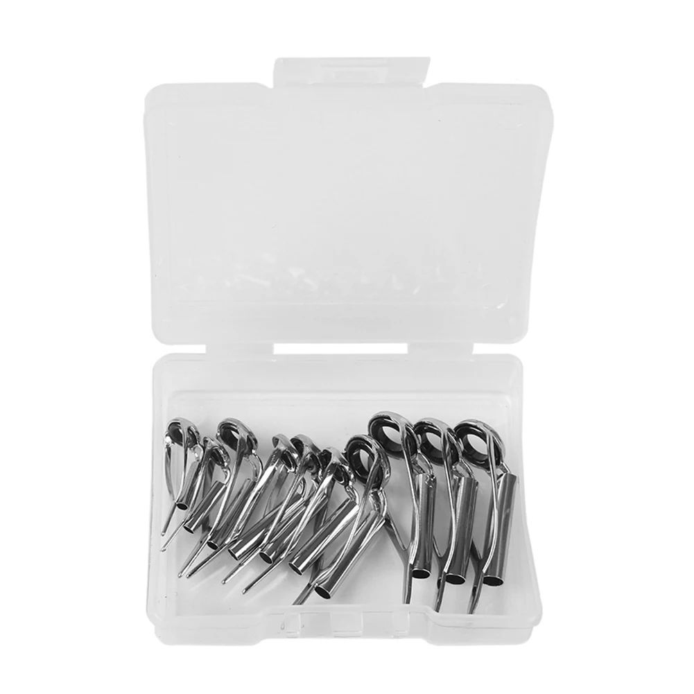 10/40pcs Fishing Rod Guides Stainless Steel Ring Rod Guides Tip Tops Replacement Smooth Convenient Outdoor Accessories