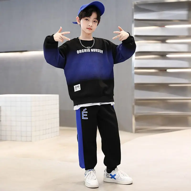 

New Boys Autumn Suit 2022 New Children's Clothing Sets Kid Boy Casual Spring Sports Two-piece Clothes Sweatshirts +Pants 5 -14Y