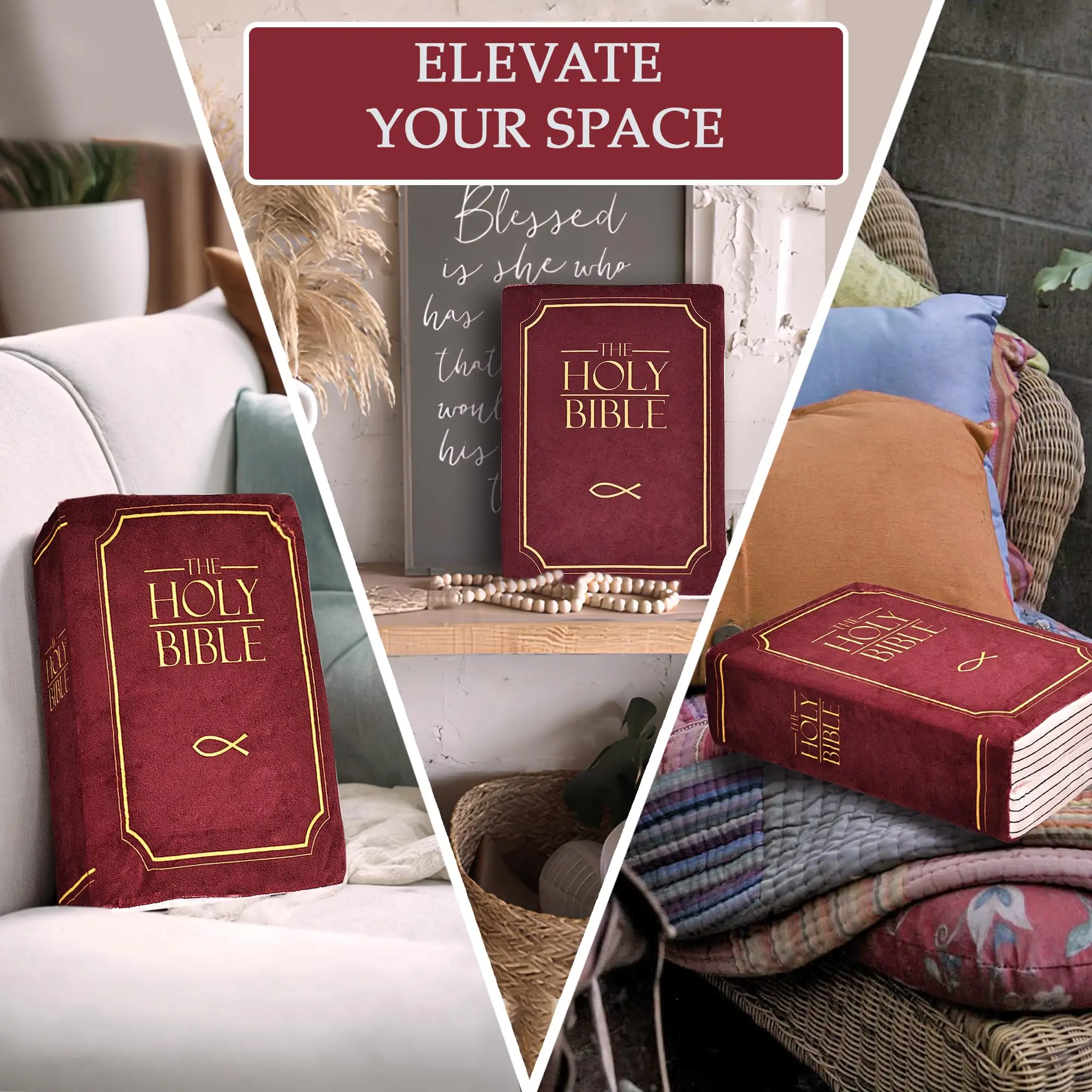 1 Corinthians 13 Bible Pillow Toy with Best Christian Gifts Stuffed Memory Sponge Bible Pillow Plush Toys  for Kids children 2