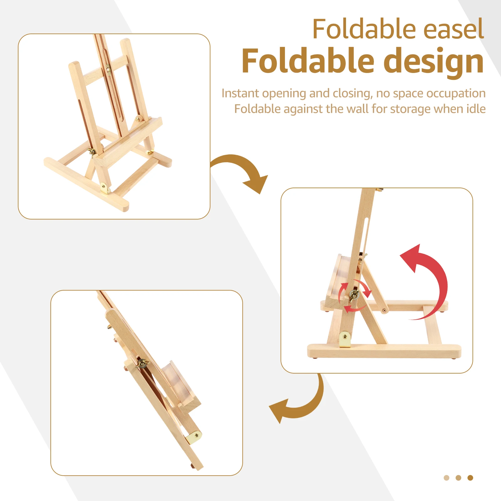 Wooden Easel Desktop Art Easel Foldable Tabletop Easel Stand Height and Angle Adjustable Wooden Small Portable Mini Desktop for